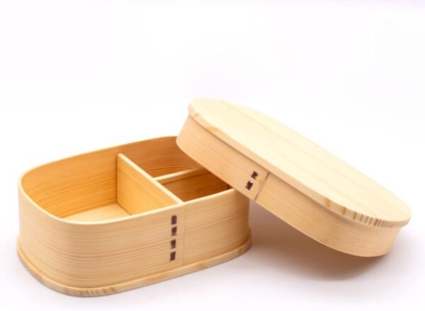 Bentowappa A-88-273615 Wooden Lunch Box, Approx. 7.5 x 5.1 inches (19 x 13 cm), Single Tier, Natural - Image 3