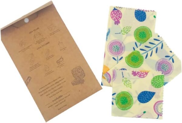 NOLITOY 6 Pcs Beeswax Food Wraps Beewax Wraps Paper Food Liners Oil Proof Wax Paper Food Wrapper Food Packing Paper Reusable Sandwich Bags Baking Wax Paper - Image 7