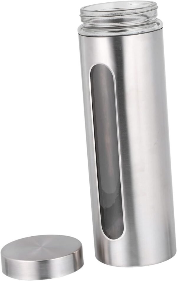 MAGICLULU 1pc Stainless Steel Storage Tank Tea Canister Storage Jars Food Sugar Jar Waste Paper Bin Leakproof Storage Container Tinplate Biscuit Boxes Coffee Jar Spice Bottle Silver Glass
