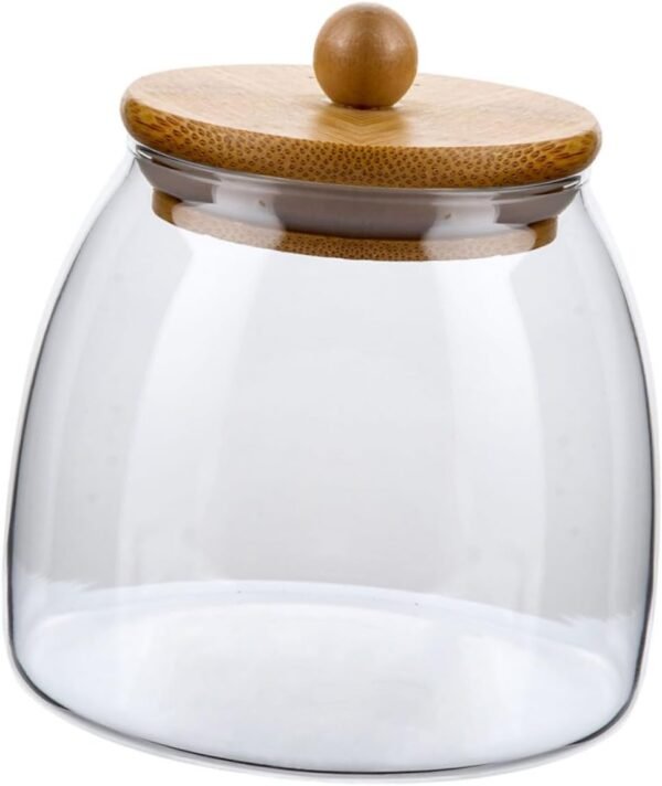 SECFOU Sugar Storage Containers Candy Dish with Lid Glass Storage Jars Transparent Glass Glass Food Storage Containers with Lids - Image 7