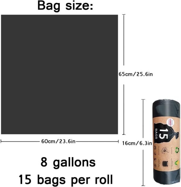 Portable Toilet Bags, 30 Count 8 Gallon Thickened Compostable Trash Bags, 5 Gallon Bucket Liner, 30 Liter Camping Toilet Bags for Car Travel Outdoors, Long Trips, Boating.Emergency Toilet Bag for Car - Image 4