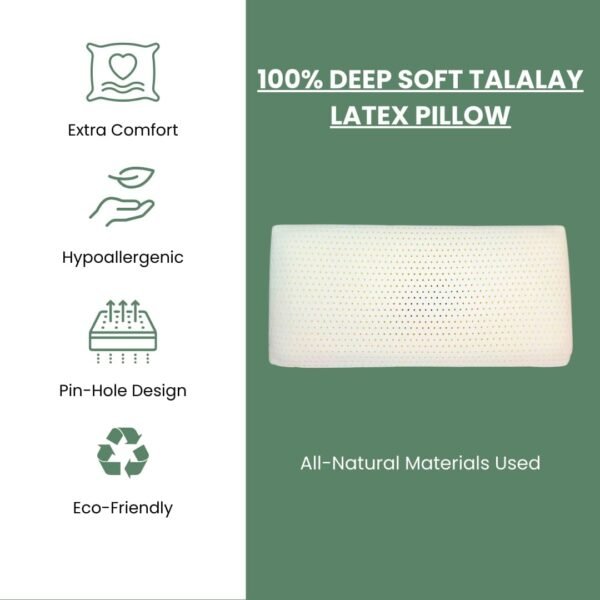 OrganicTextiles DS Latex Pillow with Organic Cotton Cover (Standard Size, Medium) GOTS Certified, Bed Pillow for Sleeping, Neck Pain Relief Help, Head Support, for Side Back Stomach Sleeper - Image 5