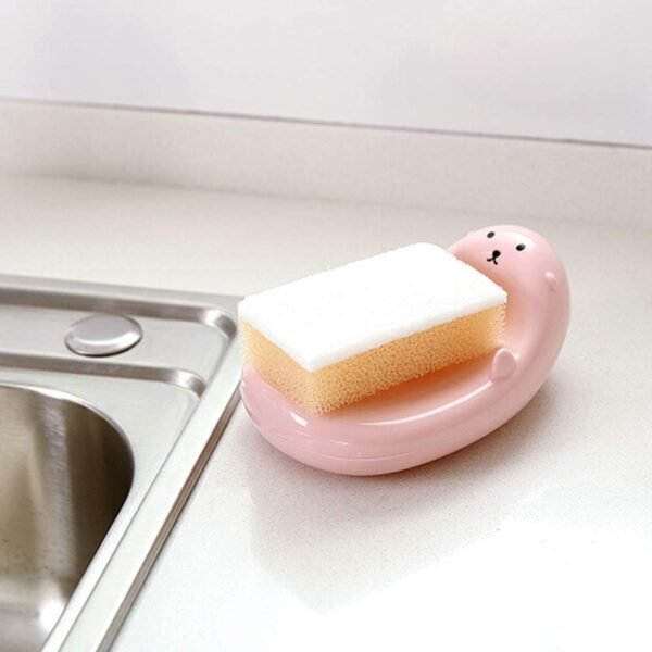 Pink soap Dish Round soap Travel case Round Soap Dish Soap Dish Drainer Holder Heart Shaped Soap Dish Child soap Holder Heart-Shaped - Image 3