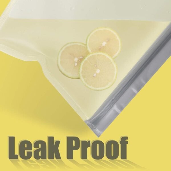 Reusable Gallon Freezer Bags, Ziplock Leakproof Reusable Gallon Bags for Marinate Meats, Fruit, Sandwich, Snack, 2 Gallon Bags + 4 Quart Bags + 4 Snack Bags - Image 4