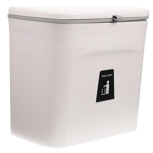 Alipis 1pc Trash Can with Lid Collapsible Compost Bin Filters Charcoal Rv Garbage Can for Trailer Kitchen Clear Hanging Trash Bin with Lid Recycle Bin Hanging Garbage Sensor Plastic White