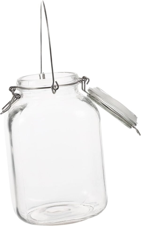 MAGICLULU Glass Storage Jar Storage Grain Jar Clear Storage Container Pickle Holder Storage Jar with Handle Cereal Containers Kitchen Food Storage Container Kimchi Container Jars