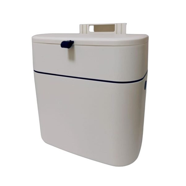2.5 Gallon Compost bin Kitchen, Hanging Small Trash Can with Lid for Cabinets/Bathrooms/Bedrooms/Offices/Camping, White