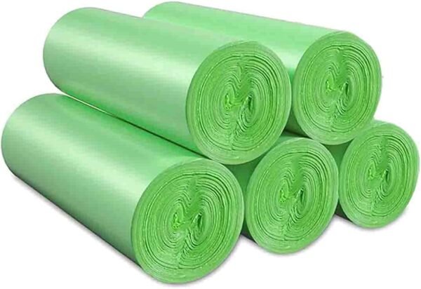Small Trash Bags 4 Gallon Biodegradable, Compostable Bathroom Trash Bags 100 Count Unscented Leak Proof Small Garbage Bags Strong Wastebasket Liners Bags for Home Kitchen Office Yard Car Pet Green