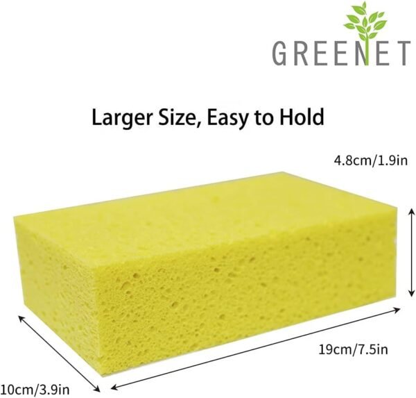 Cellulose Large Sponges for Cleaning, Multi-use Scrub, for Car, Boat and Kitchen, Pack of 3, Yellow, Environmentally Safe Biodegradable - Image 2