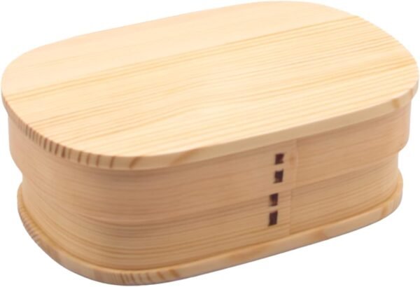 Bentowappa A-88-273615 Wooden Lunch Box, Approx. 7.5 x 5.1 inches (19 x 13 cm), Single Tier, Natural