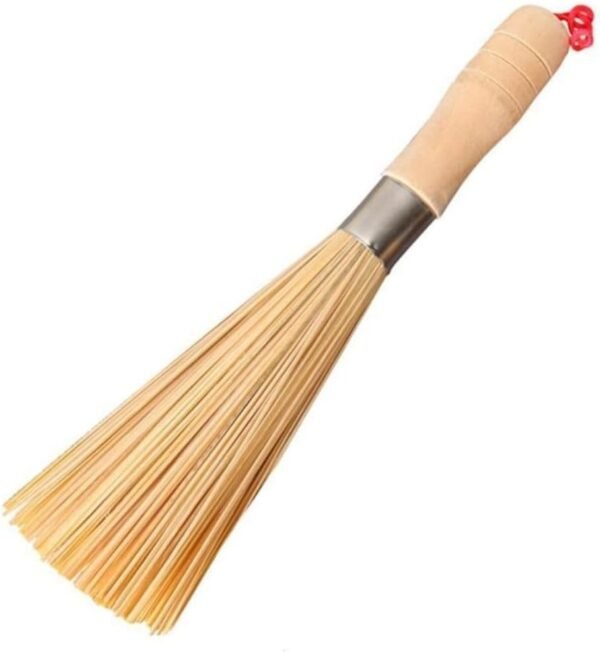 Bamboo Whisk and Wok Brush, Bamboo Cleaning Brush for Dishes, Bamboo Kitchen Brush, Pot and Pan Cleaner, Bamboo Wok Brush, Bamboo Brush for Dishes, Bamboo Scrubber (1)
