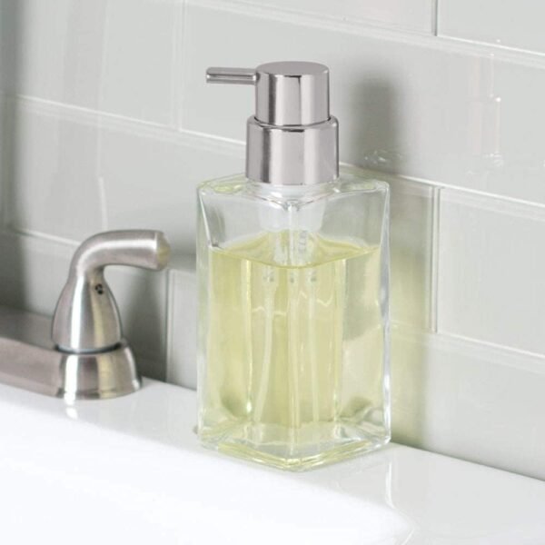 iDesign Casilla Foaming Soap Dispenser for Kitchen, Bathroom, Sink, Vanity, Holds 14 oz, Clear - Image 5