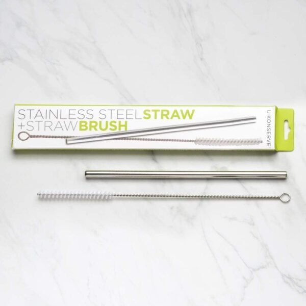 U Konserve - Stainless Steel Straw and Brush, Environment Friendly Alternative to Plastic Straws, Durable Stainless Steel, With Handy Straw Brush (Set of 2) - Image 7