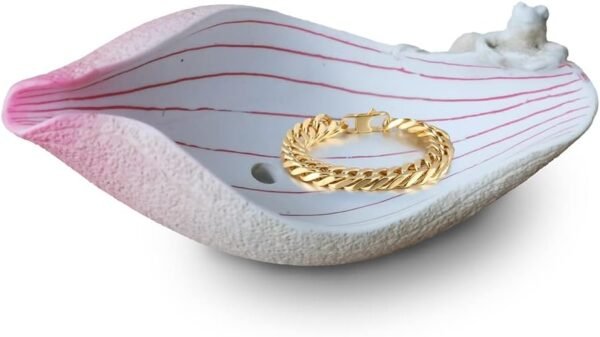 Frog Lying on Lotus Flower Wall Mounted Soap Dish,Rein Soap Holder or Jewelry Bowl 7.4 x 3.9 x 2.9in (Pink)