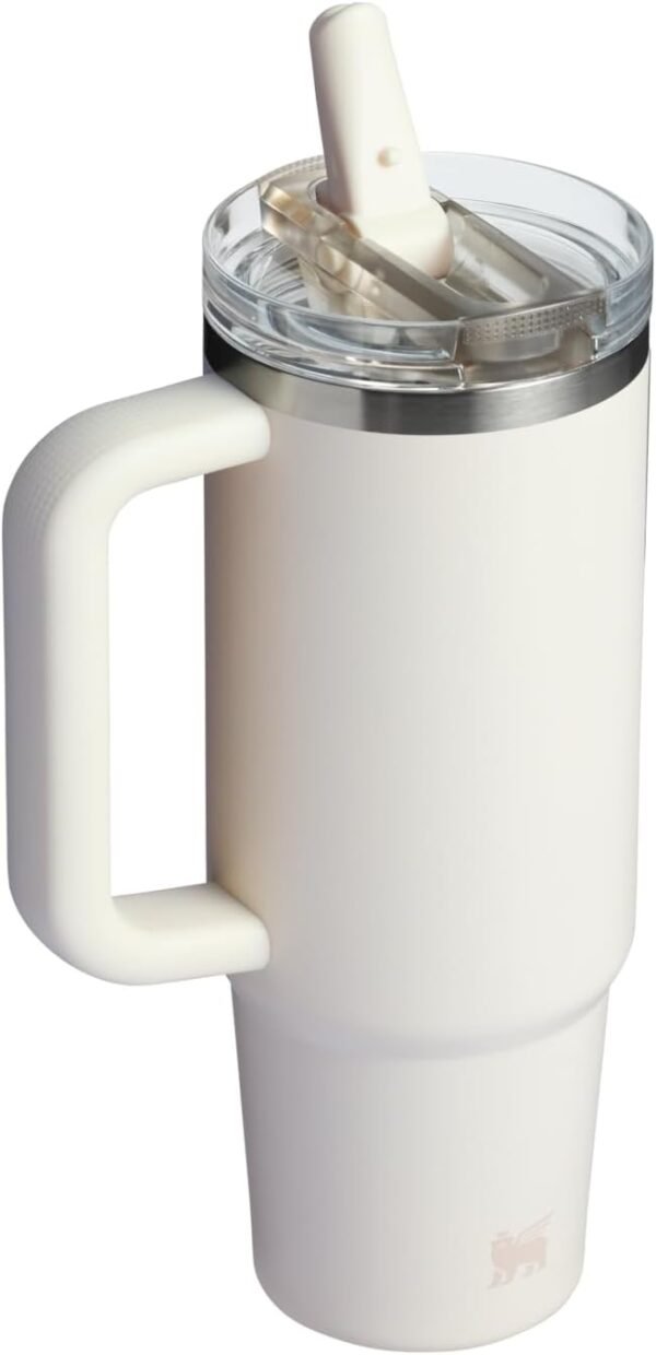 Stanley Quencher ProTour Flip Straw Tumbler with Leakproof Lid 30 oz | Built-In Straw & Handle | Cupholder Compatible for Travel | Insulated Stainless Steel Cup | BPA-Free | Cream Solid - Image 3