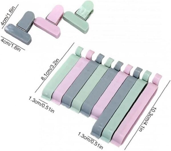 12 Pieces Food Clips, Plastic Food Bag Clips Reusable Bag Clips for Food Storage Colorful Sealing Clips for Snack, Coffee, Home, Kitchen, Travel, Camping (3 Sizes) - Image 2