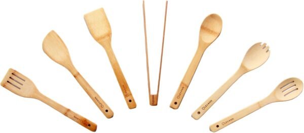LEVANN 7-Piece Natural Bamboo Cooking Utensil Set