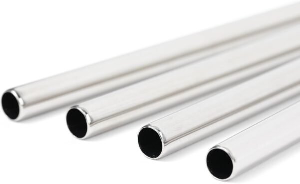 4-Pack 0.4 inch (10mm) Stainless Steel Wide-Diameter Straws for 30oz and 40oz Tumblers– 2 Bent, 2 Straight Straws + 2 Brushes & Carry Pouch - Perfect for Smoothies/Shakes - Cold/Hot Drinks - Image 6