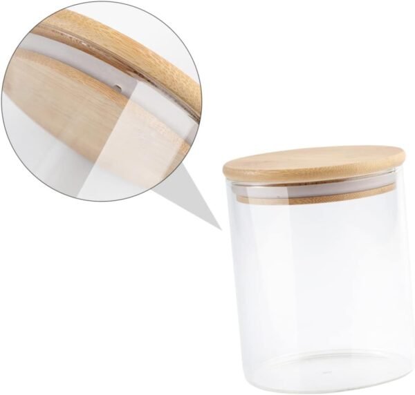 MAGICLULU 2pcs Sealed Jar Candy Container Snack Containers Airtight Food Storage Test Tubes with Lids Bar Condiments Container Clear Glass Storage Jars Glass Candy Pot Food Storage Jar Wood - Image 8