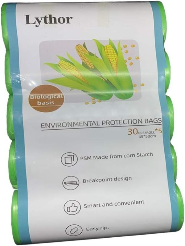 Compostable Trash Bags, 2.6 Gallon Small Disposable Compost Bags 150 Count Garbage Bags Made from PSM Starch-Based for Kitchen Bathroom Bedroom Office Trash Can - Image 7