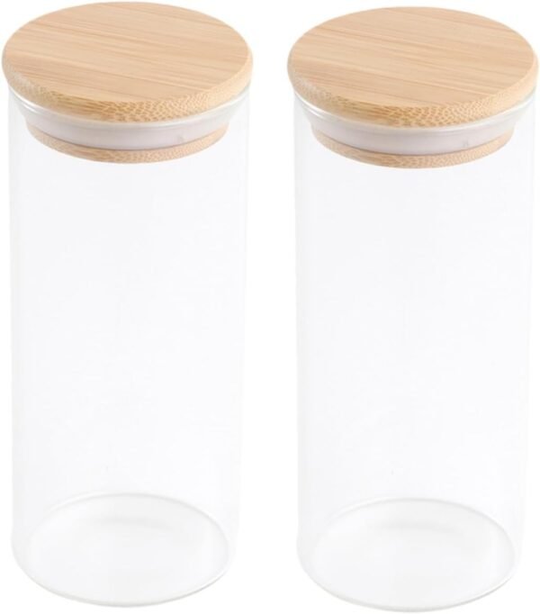 Ciieeo 2pcs Sealed Jar Mason Jar Food Jar Kitchen Canisters Sealed Food Canisters Coffee Bean Storage Jar Candy Containers Clear Containers Cookie Containers with Lids Tea Tins Can Glass