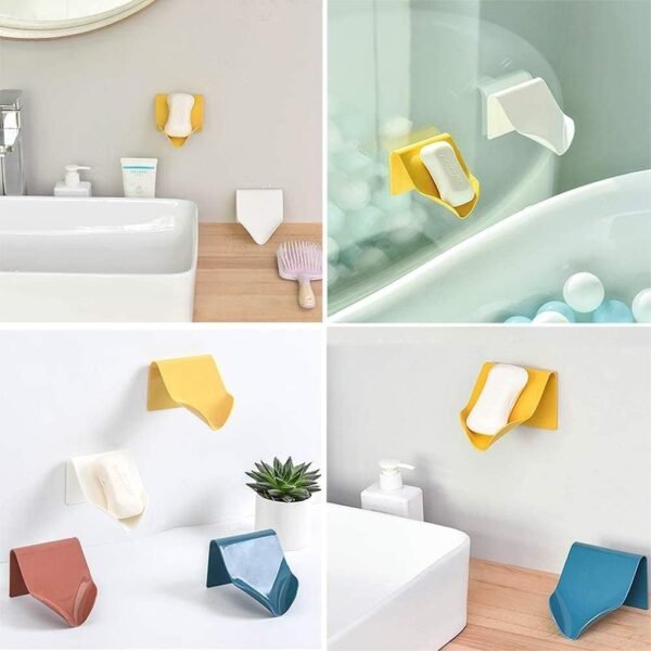 Soap Dishes for Bathroom, Simple Self Draining Bar Soap Holder Shower, 4 Pack Soap Saver, White, Blue, Brick Red, Yellow (4, White+Blue+Yellow+Red) - Image 5