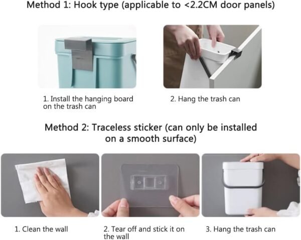 3L Small Kitchen Compost Bin Kitchen Waste Bin Household Countertop Container with Lid for Rubbish Composter (2) - Image 2