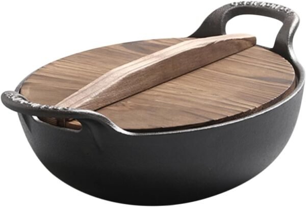 CANIGHT Outdoor Cast Skillet Kitchen Pans Electric Kettle Frying Wok Cookware Silverware Boiled Stove Cooking Non Big Camping Saucepan Wok Pan Wok Fryer Oven Griddle Hob