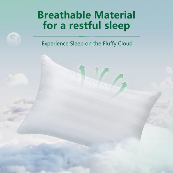 COZSINOOR Queen Size Bed Pillows for Sleeping: Hotel Quality, Set of 2 - Down Alternative Microfiber Filled for Back, Stomach, Side Sleepers, Breathable, and Skin-Friendly - Image 3