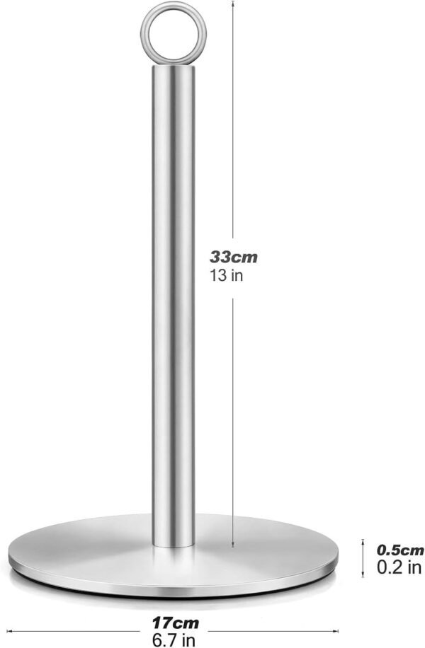 Stainless Paper Towel Holder, Paper Towels Holder Countertop, Stainless Steel Paper Towel Holder Countertop, Kitchen Paper Towel Holders, Countertop Roll Holders(Silver) - Image 6