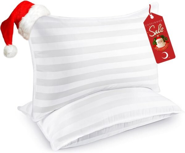 COZSINOOR Queen Size Bed Pillows for Sleeping: Hotel Quality, Set of 2 - Down Alternative Microfiber Filled for Back, Stomach, Side Sleepers, Breathable, and Skin-Friendly