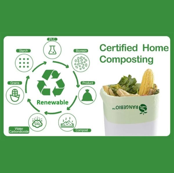 3 Gallon Compostable Trash Bags, 100 Count, Food Grade, Plant-based, Biodegradable, Leak-proof, Tear-resistant, Dishwasher Safe - Image 2