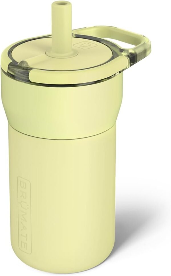 Leap 12oz 100% Leakproof Kids Tumbler with Handle and Silicone Soft Straw | Durable Drop Resistant Silicone Sleeve | Made of Insulated Stainless Steel | Cup Holder Friendly | 12oz (Prickly Pear)