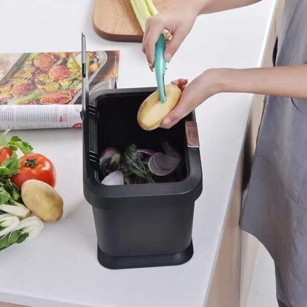 5L Modern Kitchen Compost Bin - Odour-Proof Indoor Kitchen Waste Container, Dishwasher Safe, Easy Clean Design - Image 3