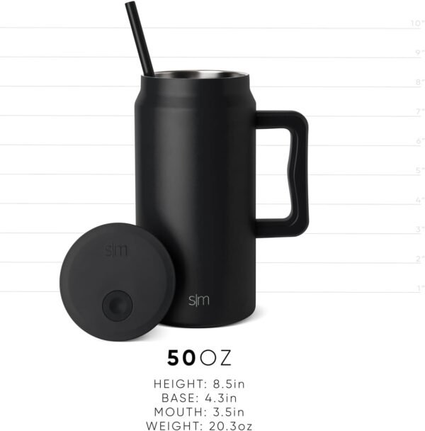 Simple Modern 50 oz Mug Tumbler with Handle and Straw Lid | Reusable Insulated Stainless Steel Large Travel Jug Water Bottle | Gifts for Women Men Him Her | Trek Collection | 50oz | Hazelnut - Image 6