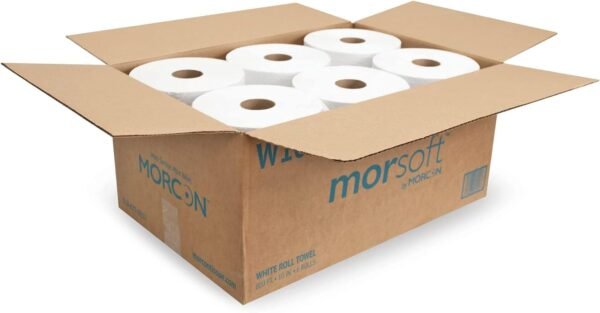 Morsoft by Morcon W106 Paper Towel Dispenser Refill, 10 Inch Paper Towel Roll, White, 100% Recycled Fiber, 10 x 800ft, 6 Rolls, Ideal Paper Towel Rolls for Dispenser - Image 4