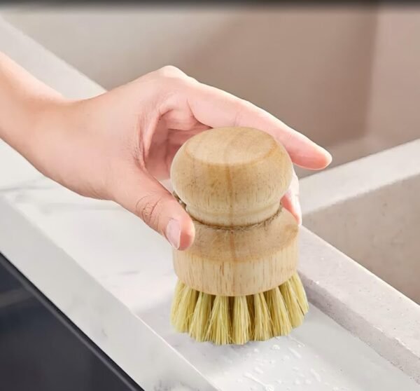 2pcs Bamboo Cleaning Brush Combo Set, Multifunctional Dishwashing and Pot for Kitchen, Plaster Household Cleaning, Sustainable Handle Solid Wood Wash Divine Natural Sisal Kitchen Short Coconut - Image 6