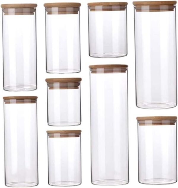 MAGICLULU Glass Tea Jar Storage Jar Lids Spices Seal Cup Bin Canister Balm Airtight Coffee Container Pantry Flour Storage Container Clear Sugar Container Jar Jars Spoon Mason Jar - Image 6
