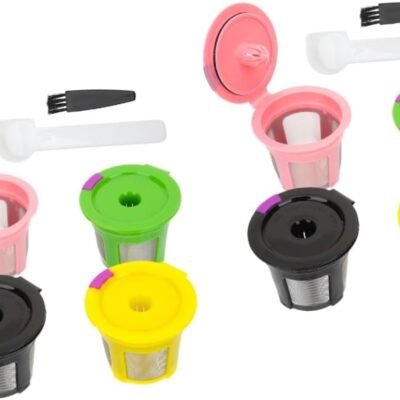 OSALADI 2sets Coffee Machine Filter Cafe Capsule Syrup Kettle Reusable Coffee Filter Machines Coffee Electric Coffee Filters Packets Pour Espresso Ground Coffee Filter Coffee Maker 4pcs*2