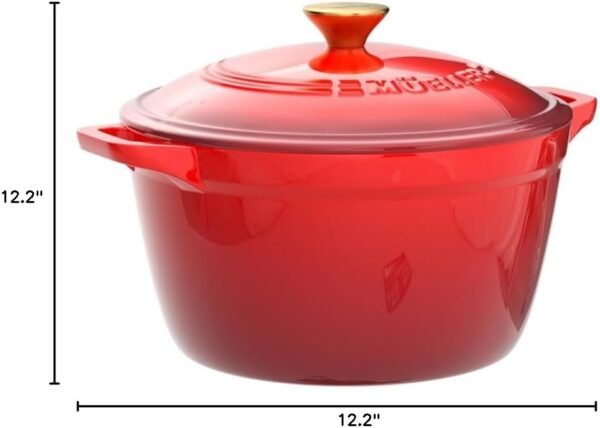 Mueller 6 Qt Enameled Cast Iron Dutch Oven, Heavy-Duty Casserole Dish and Braiser Pan with Lid and Stainless Knob, Safe for All Cooktops - Image 10