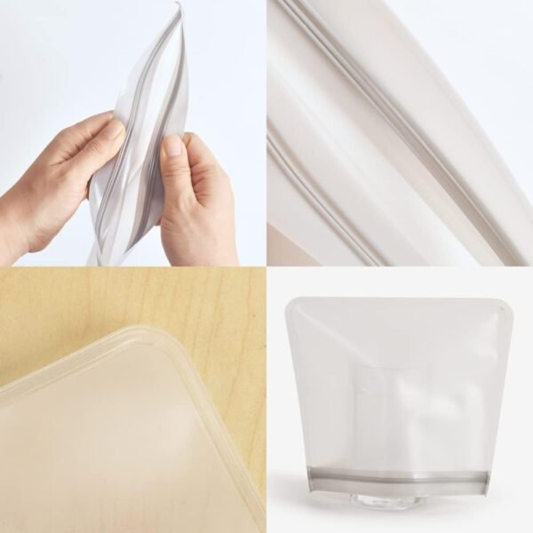 Reusable Gallon Freezer Bags, Ziplock Leakproof Reusable Gallon Bags for Marinate Meats, Fruit, Sandwich, Snack, 2 Gallon Bags + 4 Quart Bags + 4 Snack Bags - Image 6