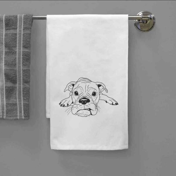 Azeeda 'Grumpy Boxer Dog' White Cotton Tea Towel/Dish Cloth (TW00020363) - Image 2