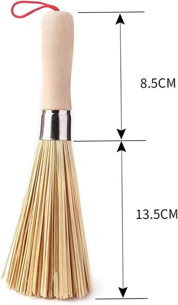 Bamboo Whisk and Wok Brush, Bamboo Cleaning Brush for Dishes, Bamboo Kitchen Brush, Pot and Pan Cleaner, Bamboo Wok Brush, Bamboo Brush for Dishes, Bamboo Scrubber (1) - Image 3
