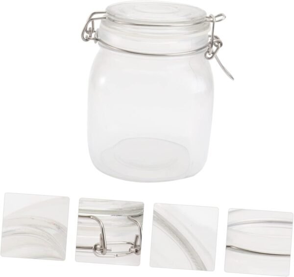 STOBAZA Glass Seal Jar Canister Balm Storage Containers with Lids Kit Bins Bar Tin Sealer Airtight Proofing Clear Mason Jar Lids with Spout Leak Mini Foil Bento Machine Sealed Sealing Cups - Image 4