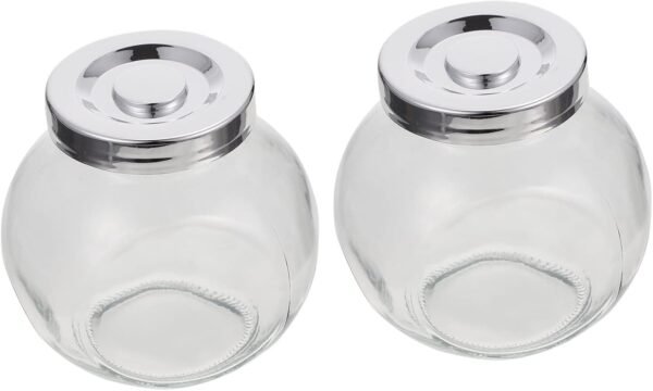 2pcs Glass Storage Jar Honey Storage Bottles Snacks Storage Tank Food Storage Tanks Milk Powder Can Clear Container Honey Canisters Sealed Canisters Food Container Stainless Steel
