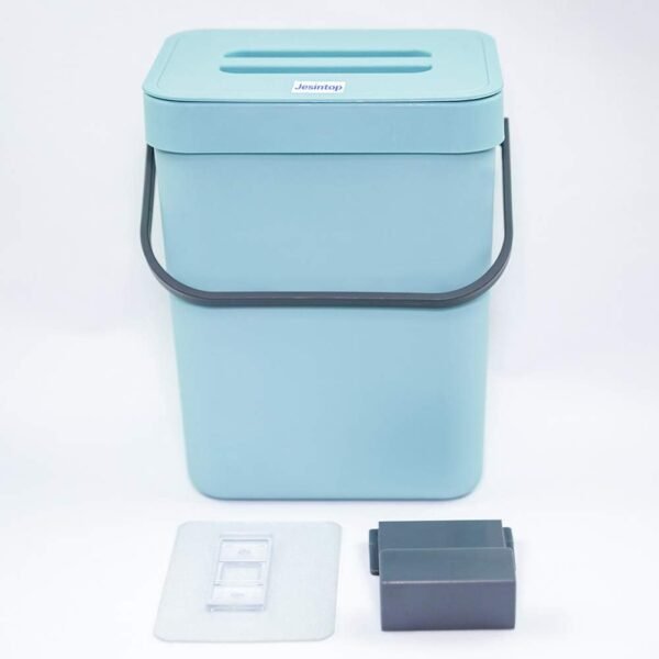 Kitchen Compost Bin Indoor for Counter Top,Hanging Small Trash Can with Lid,Food Waste Bin,Mountable Compost Busket 1.3 Gal/5 L Series,Blue - Image 6