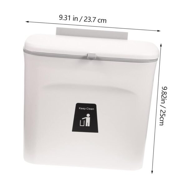Alipis 1pc Trash Can with Lid Collapsible Compost Bin Filters Charcoal Rv Garbage Can for Trailer Kitchen Clear Hanging Trash Bin with Lid Recycle Bin Hanging Garbage Sensor Plastic White - Image 2