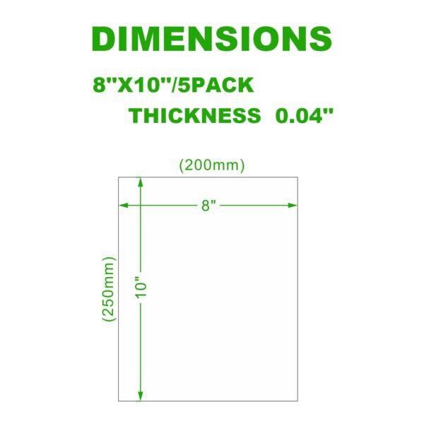 Acrylic/Organic Glass Boards, Not PET Film,5-Pack,8" x 10"1mm Thick Scratch Resistant, for Printing, Photo Frames, DIY Projects… - Image 2