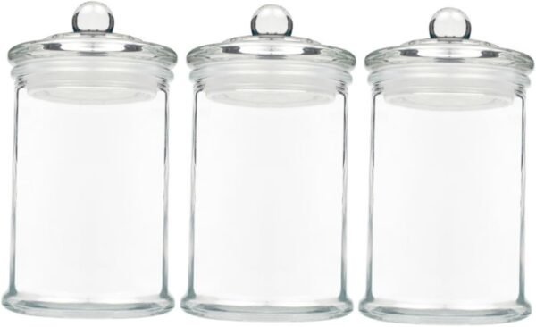3 Pcs Glass Storage Jar Kitchen Storage Container Food Storage Jar Snack Storage Jar Storage Jar Container with Lid Kitchen Sealed Jar Cotton Tip Jar Transparent