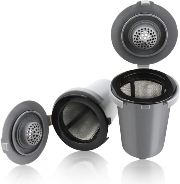 Reusable Filter Cups for Cuisinart Coffee Makers - Premium Refillable Coffee Cups Compatible with Cuisinart Single Serve Coffee Machines (2 Pack with 2 Mesh Filters)
